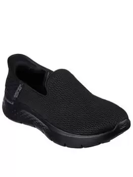 Image of Skechers Go Walk Flex Slip On Plimsoll - Black, Size 3, Women