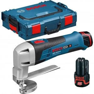 Image of Bosch GSC 12 V-LI 12v Cordless Metal Shears 2 x 2ah Li-ion Charger Case