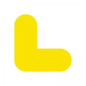 Image of Yellow Symbol ”L” Floor Graphic adheres to most