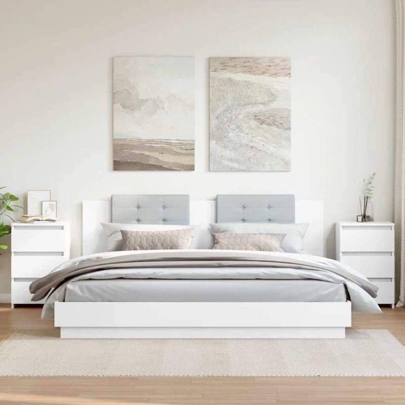 Image of VIDAXL Bed Cabinets 2 pcs White 40x35x62.5cm Engineered Wood Vidaxl 8720286558171