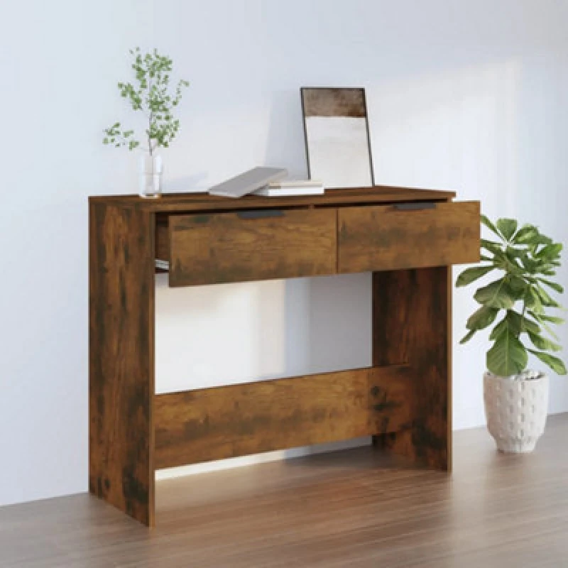 Image of Vidaxl Console Table Smoked Oak 90X36X75cm Engineered Wood, Brown 817072
