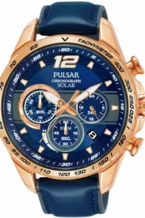 Image of Mens Pulsar Chronograph Solar Powered Watch PZ5046X1
