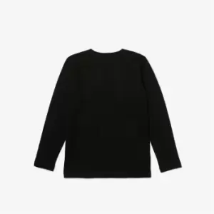 Image of Lacoste Junior Boys Basic Long Sleeve T Shirt - Black