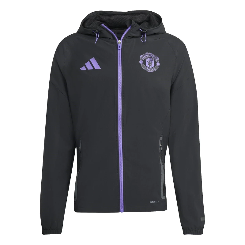 Image of adidas Manchester United Travel Jacket 2025 2026 Mens Licensed Tracksuit Tops M Black 36507403390