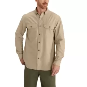 Image of Carhartt Mens Long Sleeve Washed Fort Solid Cotton Button Shirt M - Chest 38-40' (97-102cm)