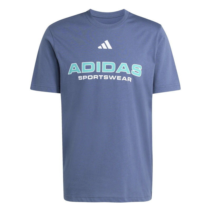 Image of adidas Graphic Logo T-Shirt Mens Navy/Teal SPW male M