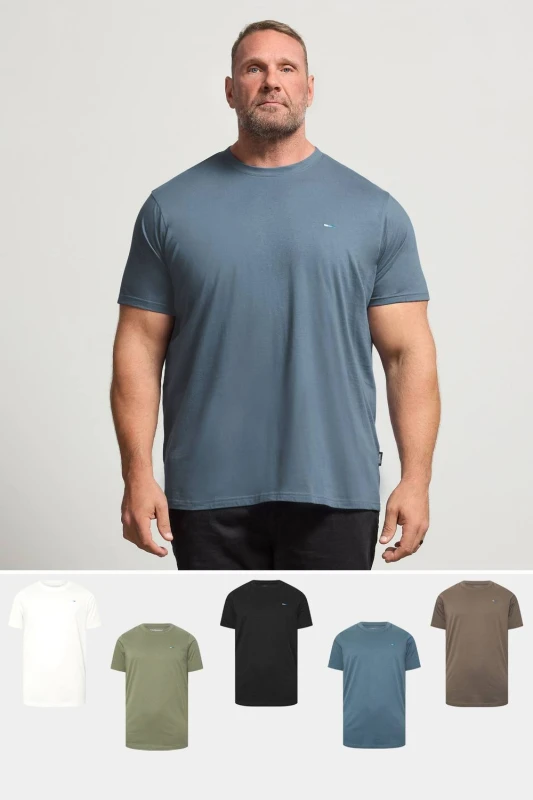 Image of BadRhino Mens 5 Pack Core T-Shirts Size: XL Multicolor Male XL