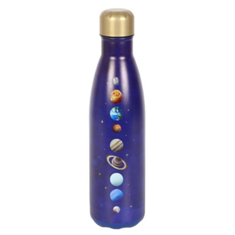 Image of Something Different Something Different Solar System Metal Water Bottle in Blue Blue One Size Unisex 5063574673082