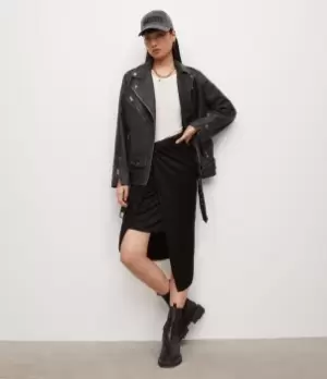 Image of AllSaints Womens Ara Sami Skirt, Black, Size: 14