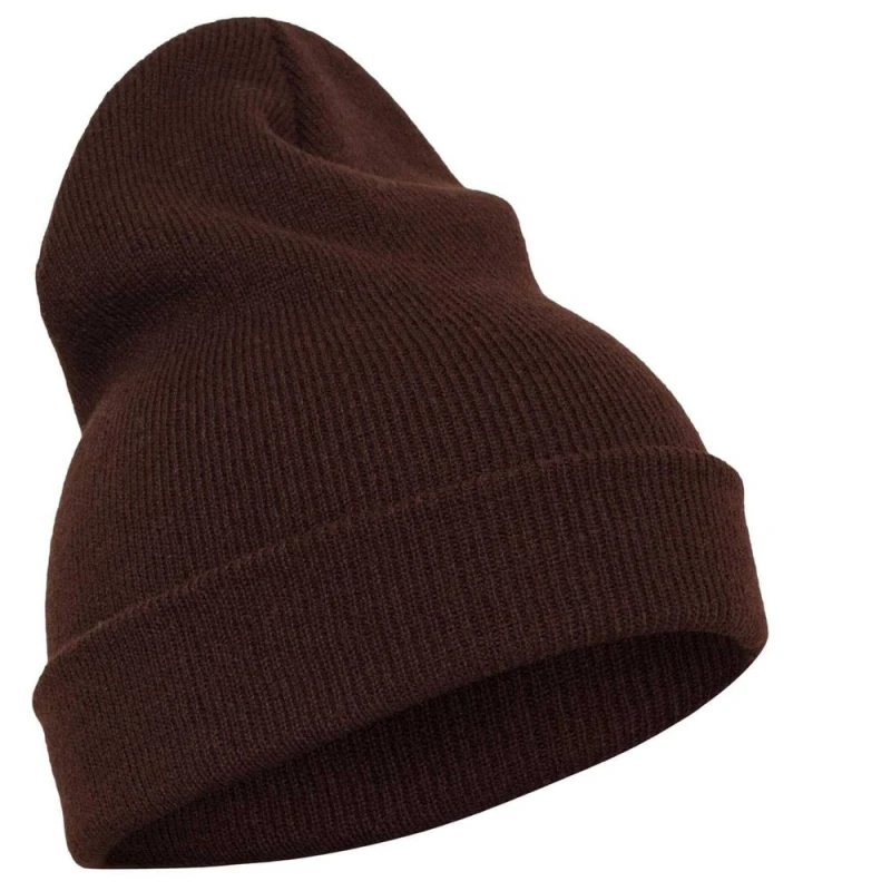 Image of Flexfit Mens Knitted Cuffed Beanie in Brown Brown Male One Size