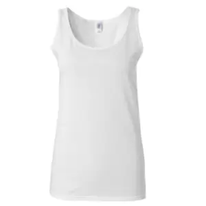 Image of Gildan Ladies Soft Style Tank Top Vest (M) (White)