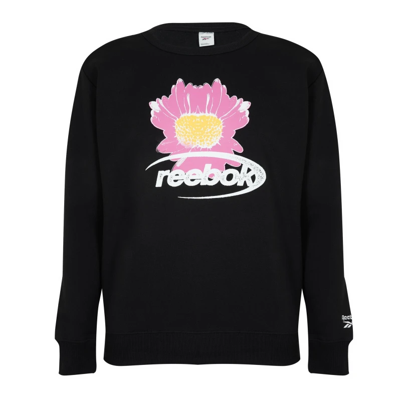 Image of Reebok Graphic Logo Crew Sweater Mens - Black S