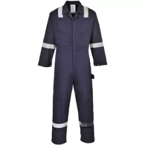 Image of Portwest - F813 - Navy Sz s Iona Coverall Boiler Suit Hi Vis Bands