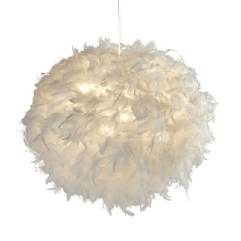 Image of Searchlight Feather Easy Fit Pendant Shade White - Searchlight White GG39101