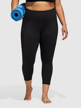 Image of Adidas Studio Yoga 7/8 Legging - Plus Size, Black, Size 2X, Women