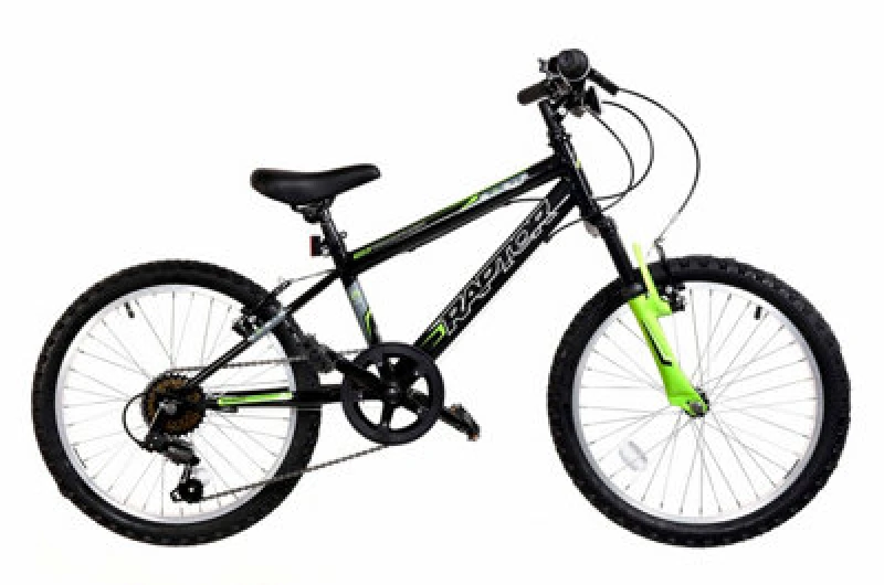 Image of Basis Raptor Junior Hardtail Mountain Bike 20" Wheel - Gloss Black/green