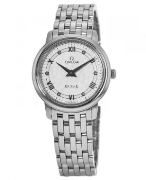 Image of Omega De Ville Prestige Quartz 27.4mm White Diamond Dial Steel Womens Watch 424.10.27.60.52.002 424.10.27.60.52.002