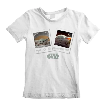 Image of Mandalorian - First Trip Out Unisex 3-4 Years T-Shirt - White