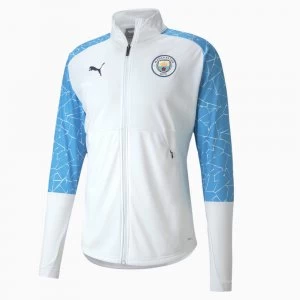 Image of PUMA Man City Mens Stadium Jacket, White/Light Blue, size Small, Clothing