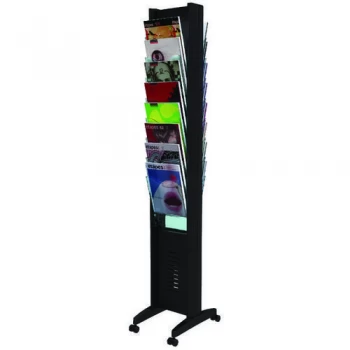 Image of Original Fast Paper FloorStanding Display with 10 Compartments Black