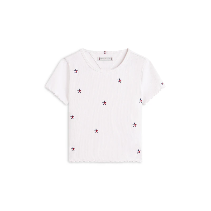 Image of Tommy Hilfiger Tommy Rib Star Top Jn63 White female 7-8 (S)