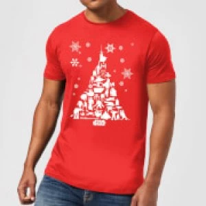 Image of Star Wars Christmas Character Tree Red T-Shirt - S - Red