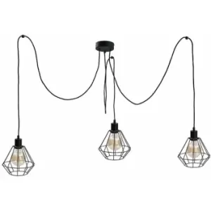 Image of Keter Foskal Cluster Pendant Ceiling Light Black, 3x E27