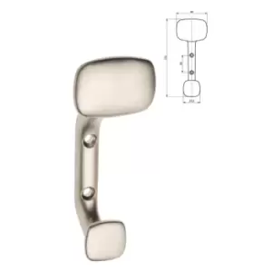 Image of GTV Modern Hat Coat Hanger Hook Door Wall Bath Model Toledo 112mm - Colour Satin