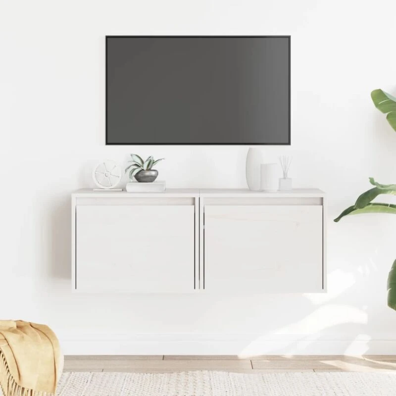 Image of VIDAXL Wall Cabinets 2 pcs White 45x30x35cm Solid Pinewood vidaXL 8720286840306