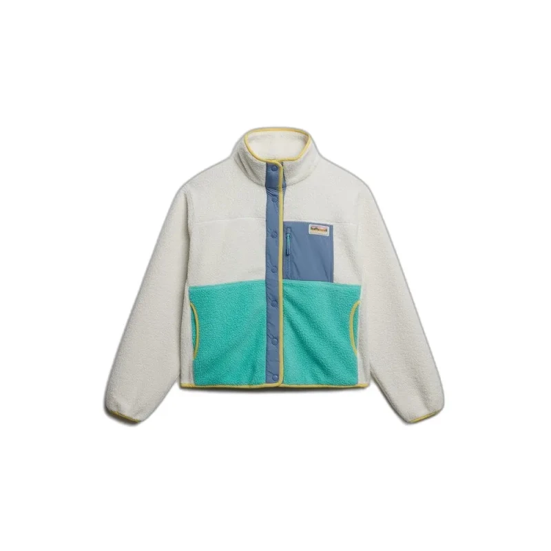 Image of Superdry Womens fleece Superdry Colour Block Blanc Female L