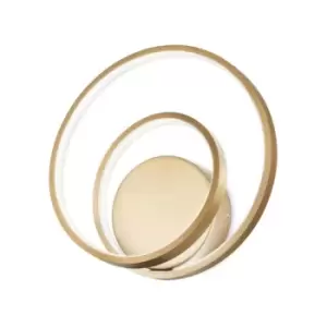 Image of Ideal Lux Lighting - Ideal Lux LED Decorative Swirl Integrated LED Wall Light Gold, 3000K