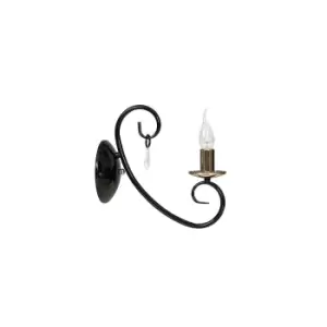 Image of Zanador Black Candle Wall Lamp 1x E14