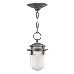 Image of 1 Light Outdoor Ceiling Chain Lantern Hematite, E27