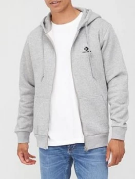 Image of Converse Embroidered Star Chevron Full Zip Hoodie - Grey Marl