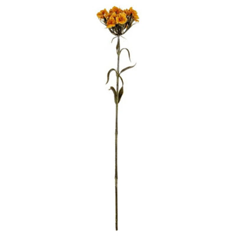 Image of Hill Interiors Yellow Dianthus Spray Artificial Flower - Plastic - L14 X W14 X H55cm - Yellow
