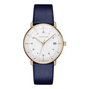 Image of Junghans Max Bill Damen Blue Leather Strap 47/7851.04 Watch