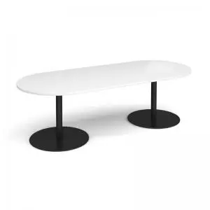 Image of Eternal radial end boardroom table 2400mm x 1000mm - Black base and