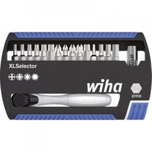 Image of Wiha XLSelector Torsion with bit ratchet 17 pcs 36951 Size 6.3mm 14