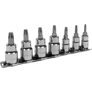 Image of Sealey 7 Piece 1/4" & 3/8" Drive Lock On Torx Socket Bit Set Combination