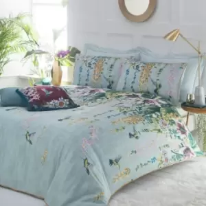Image of Paoletti Hanging Gardens Double Duvet Cover Set Cotton Multi