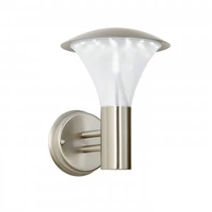 Image of 1 Light Outdoor Wall Light Brushed Stainless Steel, Frosted Polycarbonate IP44