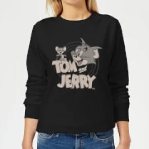 Image of Tom & Jerry Circle Womens Sweatshirt - Black