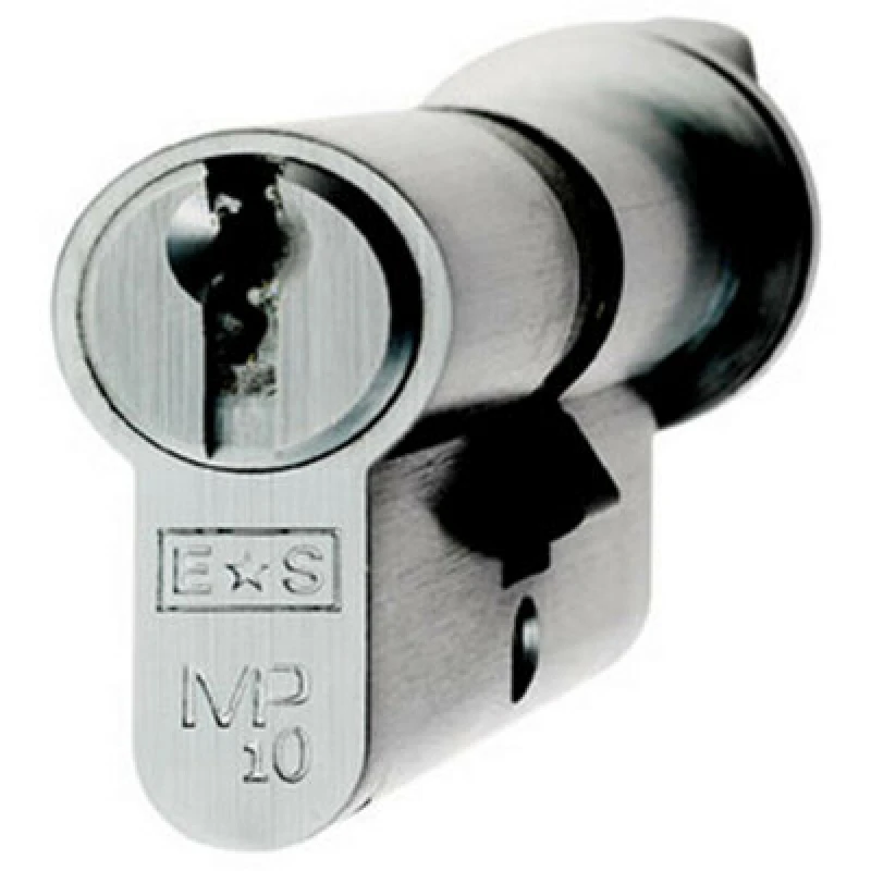 Image of Loops 64mm Euro Cylinder & Thumbturn Lock Keyed to Differ 10 Pin Satin Chrome Multi unisex