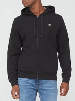 Image of Lacoste Classic Zip Through Hoodie - Black