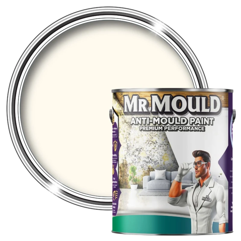 Image of MR MOULD Anti-Mould Paint - 5L - Best Anti Mould Protection Paint for all Interior Walls & Ceilings in White White Unisex 5L