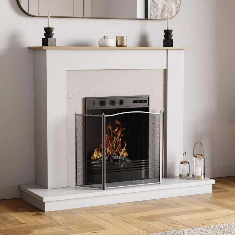 Image of Lassic Fire Vida Denton 3 Panel Fire Guard Pewter unisex 3 Panel