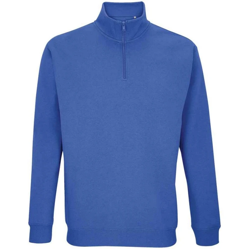Image of SOL'S Mens Conrad Quarter Zip Sweatshirt in Blue Size: XS Blue Male XS
