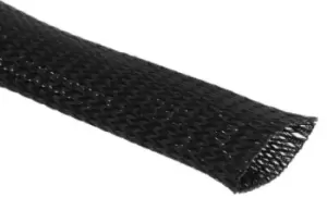 Image of HellermannTyton Expandable Braided PET Black Cable Sleeve, 35mm Diameter, 10m Length, Helagaine HLB Series