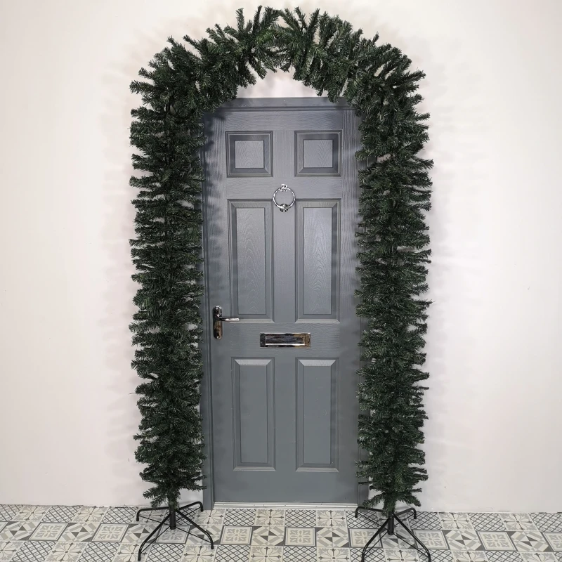 Image of Samuel Alexander 2.4m (8ft) Tall Single Door Indoor Christmas Tree Arch in Green Green Unisex
