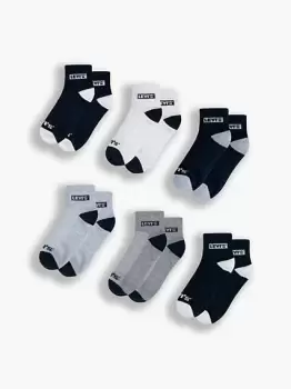 Image of Kids Mid Cut Socks 6 Pack - Blue